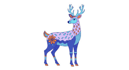 Isolated Colorful Ornamental Deer