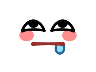 じゅるりとよだれを垂らす黄色い丸顔アイコンイラスト素材