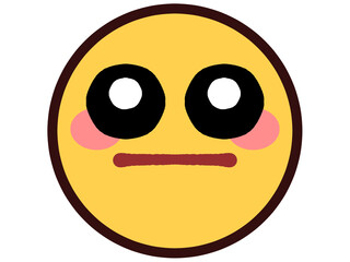 黄色い丸顔アイコンイラスト素材