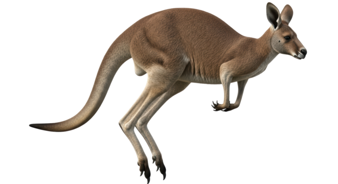 Isolated Red Kangaroo Jumping