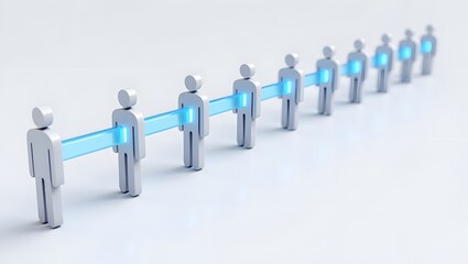 Human connection network concept illustration for business communication team work