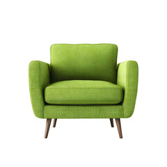 Lime green armchair, mid-century style
