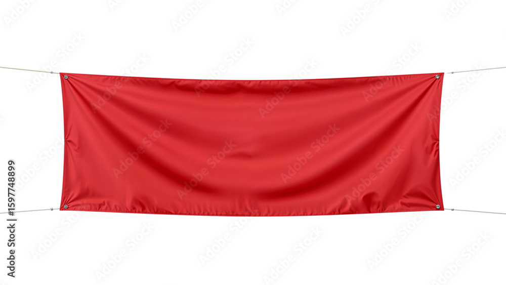 Poster crimson banner with isolated transparent space ready for your message displayed in space