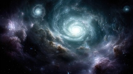 Fototapeta premium Vast Spiral Galaxy In Deep Space