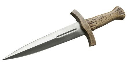 Isolated Dagger with Wooden Handle