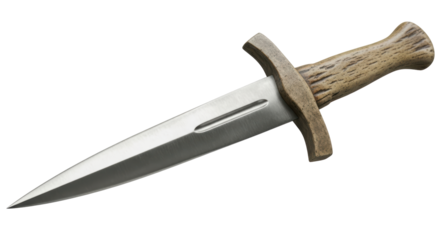 Isolated Dagger with Wooden Handle