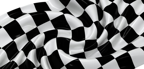 High-resolution image of a checkered racing flag, perfect for backgrounds or design elements.  Dramatic fabric texture.