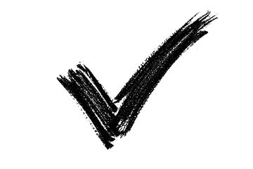 Black crayon checkmark symbol element design