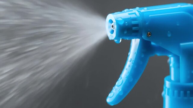 Blue water blaster firing in slow motion