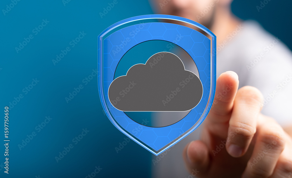Poster protecting your cloud data with advanced security measures. ensuring safety and privacy.