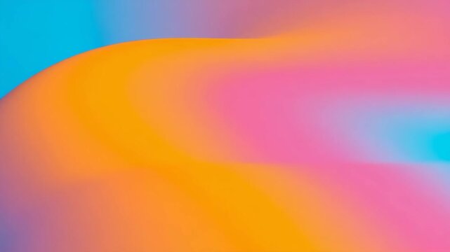 A vibrant and colorful abstract background animation, featuring a smooth, flowing gradient of bright blue, pink, and orange