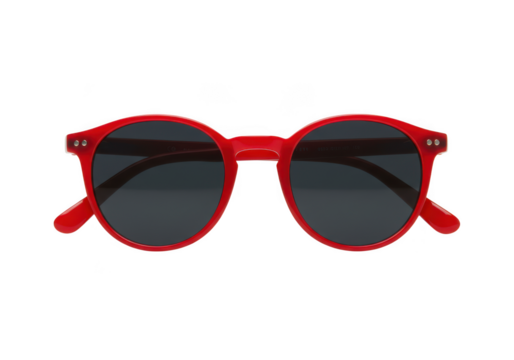 Red frame round sunglasses fashion isolated on transparent background