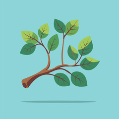 Branch Wood Tree Cartoon Vector Icon Illustration. Object Nature Icon Concept Isolated Premium Vector. Flat Cartoon Style