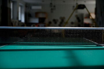 Interior of the recreation room, ping pong table