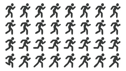 Repetitive Runner Pattern Energetic Sprinters in Formation Race Day and Exercise Wallpaper Motivating Fitness Themed Print