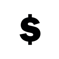 Dollar Sign Icon - Minimalist Currency Symbol on White