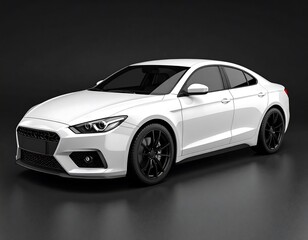 Obraz premium White car on dark background