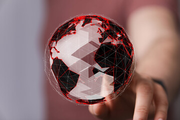 Abstract digital earth, network, connection, technology, global, communication, futuristic,...