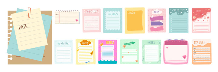 Colorful Cute Note Paper Templates Collection