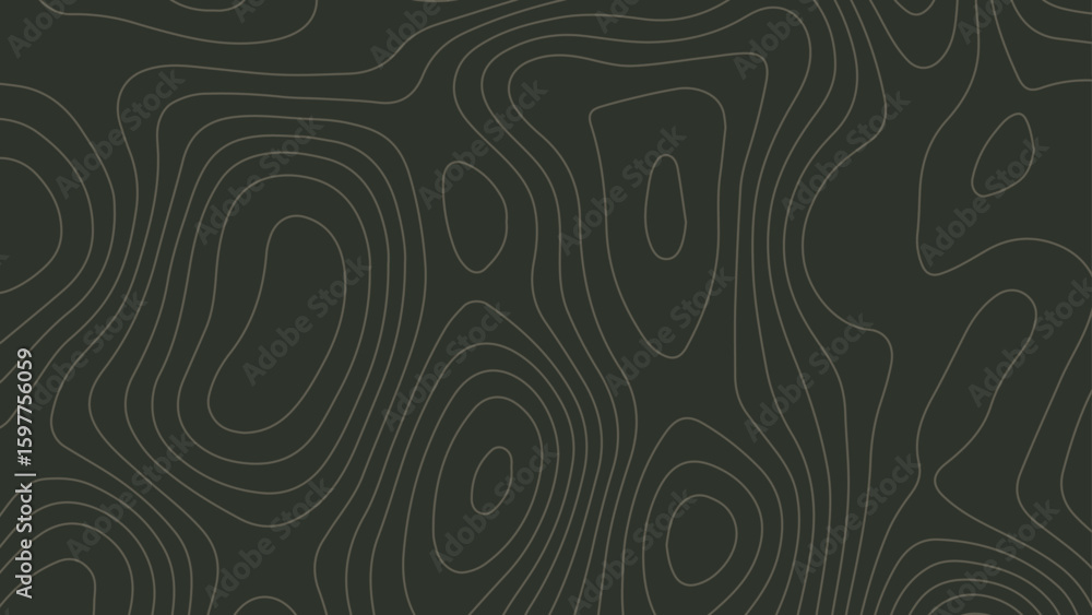 Wall mural abstract wavy line 3d paper cut blue topography background. topographic contour lines vector map sea
