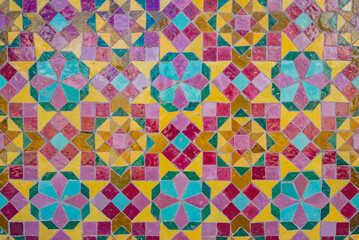 Moroccan mosaic tiles on the wall