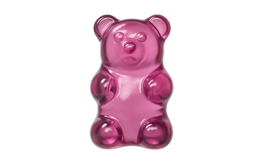 pink gummy bear candy sweet treat confectionery dessert on transparent background