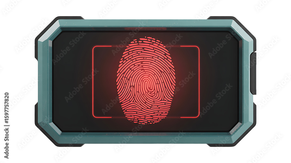 Poster biometric fingerprint scan technology for security and identification access