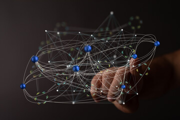 Abstract image depicting a complex network, ideal for technology, data, and connection concepts.