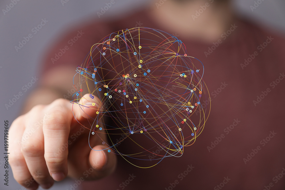 Poster abstract image of a global network connection. ideal for technology, data, and connectivity concepts