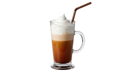 Isolated Latte Macchiato on White Background