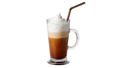 Isolated Latte Macchiato on White Background