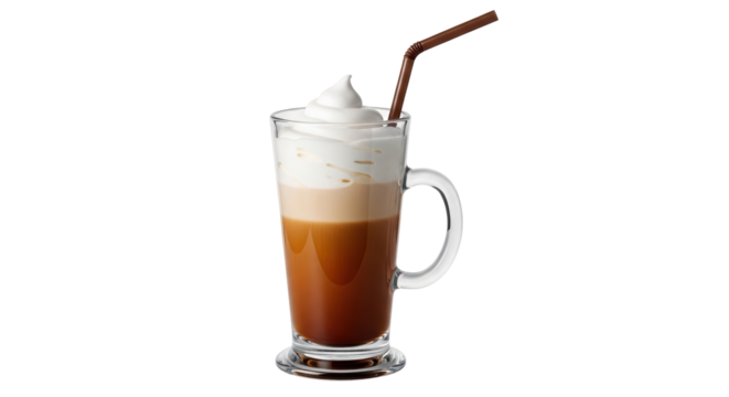 Isolated Latte Macchiato on White Background