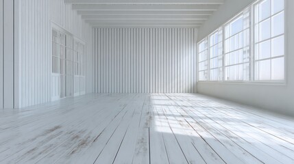Empty white room with sunlight (1)