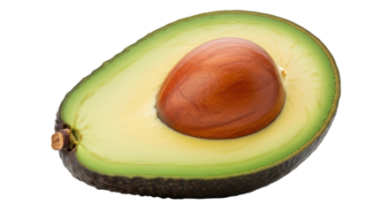 Isolated Cut Avocado