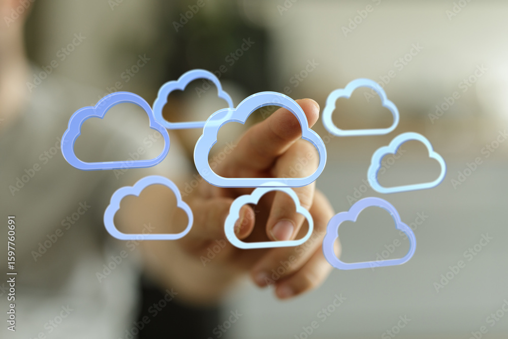 Poster Secure cloud storage solutions. Access your data anytime, anywhere. Reliable and scalable.