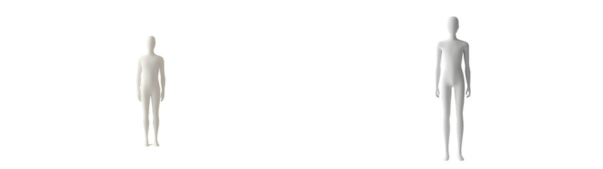 3D rendering of a white, simplistic human figure standing upright. Perfect for various conceptual and graphical design uses isolated