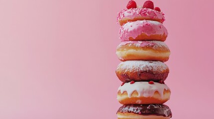 Chocolate glazed donut with colorful sprinkles floating on white background, no shadows, isolated cut-out