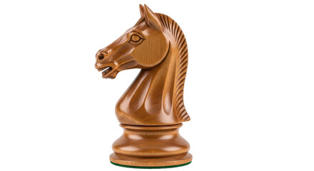 Isolated Wooden Chess Knight Piece
