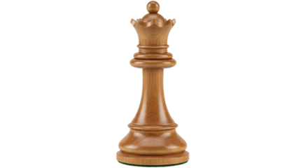 Isolated Wooden Chess Queen