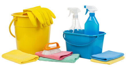 Essential Cleaning Supplies: Buckets, Sprays, and Cloths for Effective Home Care