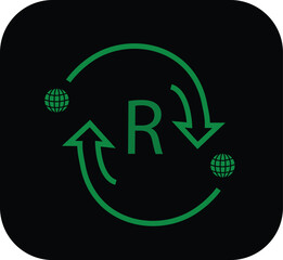 A clean vector recycle icon featuring circular arrows forming a loop, symbolizing sustainability and environmental responsibility. Ideal for eco-friendly campaigns, green business branding, waste mana