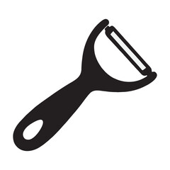 silhouette image of a peeler with a transparent background