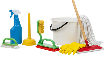 Cleaning Supplies Kit with Spray Bottle, Mop, Brush, Gloves, Bucket and Floor Cleaning Tools