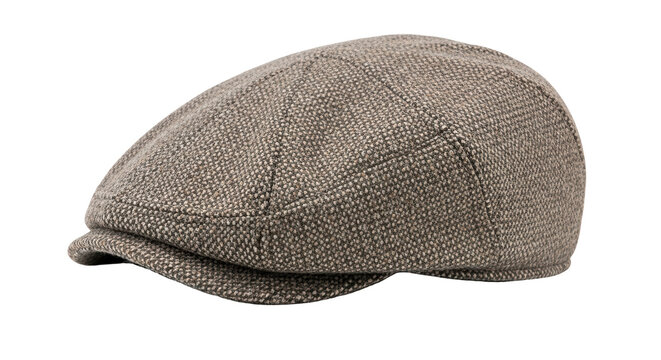 Isolated Tweed Flat Cap