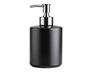 Obraz premium Contemporary ceramic soap dispenser with chrome pump, isolated on a transparent background