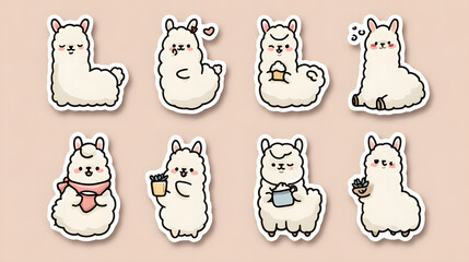 Cute and Playful Cartoon Llamas for Fun and Whimsical Design