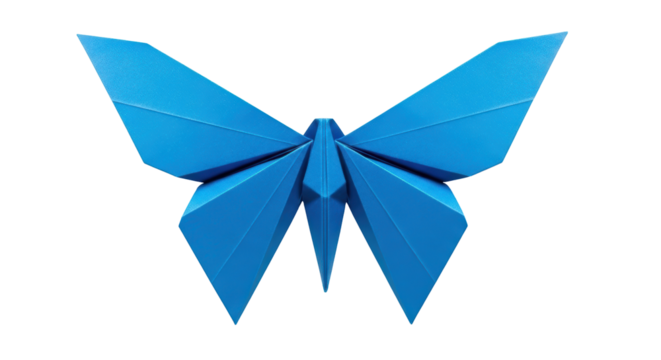 Isolated Blue Origami Butterfly - Powered by Adobe