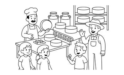 Cheese factory tour: kids learning dairy production with chefs and farmers