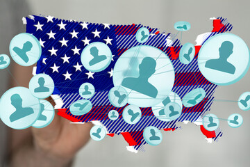 Visual representation of social connections within the United States.