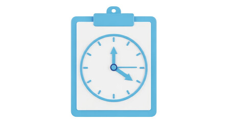 Isolated Clock on Clipboard